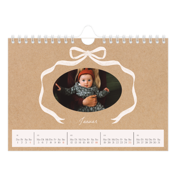 Fotokalender A5 — Kraftpapier und Schleife