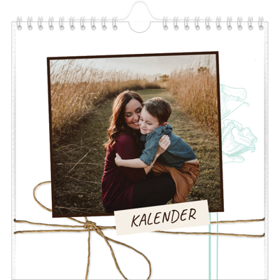 Jahreskalender Quadratisch — Geschenkpapier blumig [deckblatt]