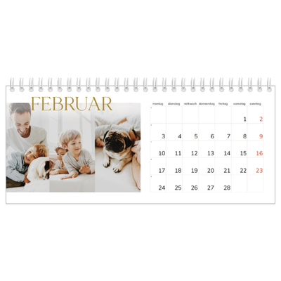 Tischkalender — Großer goldener Text [Februar]
