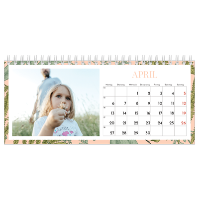 Tischkalender — Blumiger Hintergrund [April]