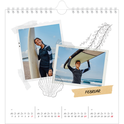 Jahreskalender Quadratisch — Scrapbook-Flair [Februar]