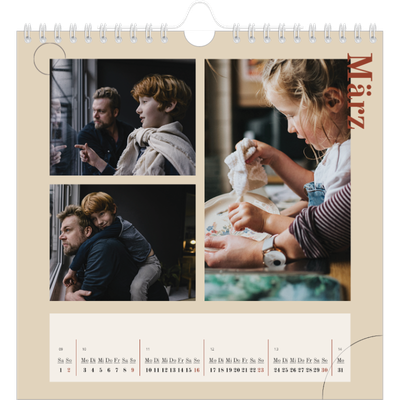 Jahreskalender Quadratisch — Assymetrischer Text [Marsch]