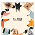 Jahreskalender Quadratisch — Hundepfoten und Kritzeleien [deckblatt]