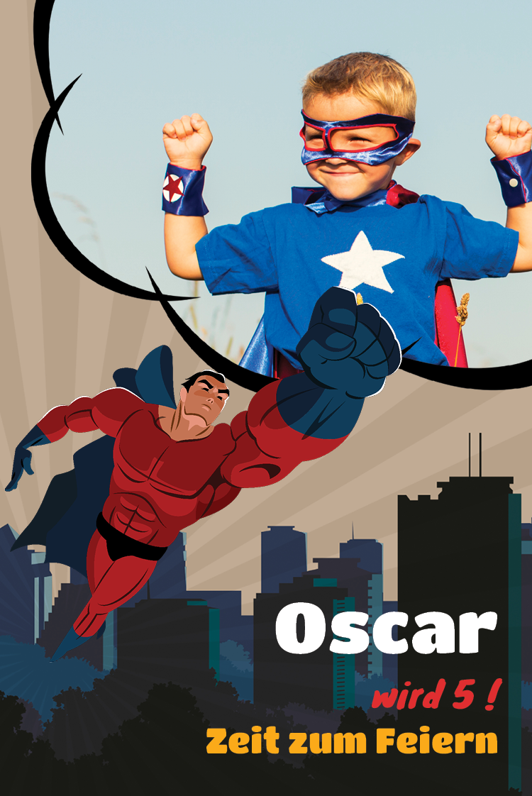 Einladungskarten — Superheld