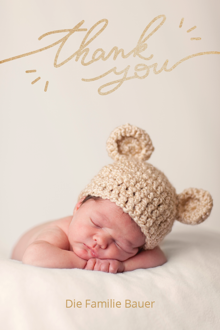 Dankeskarten — Goldschrift