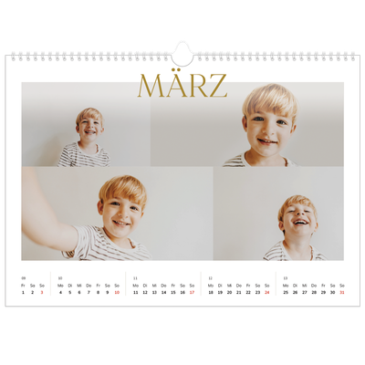 Fotokalender A3 — Großer goldener Text [Marsch]