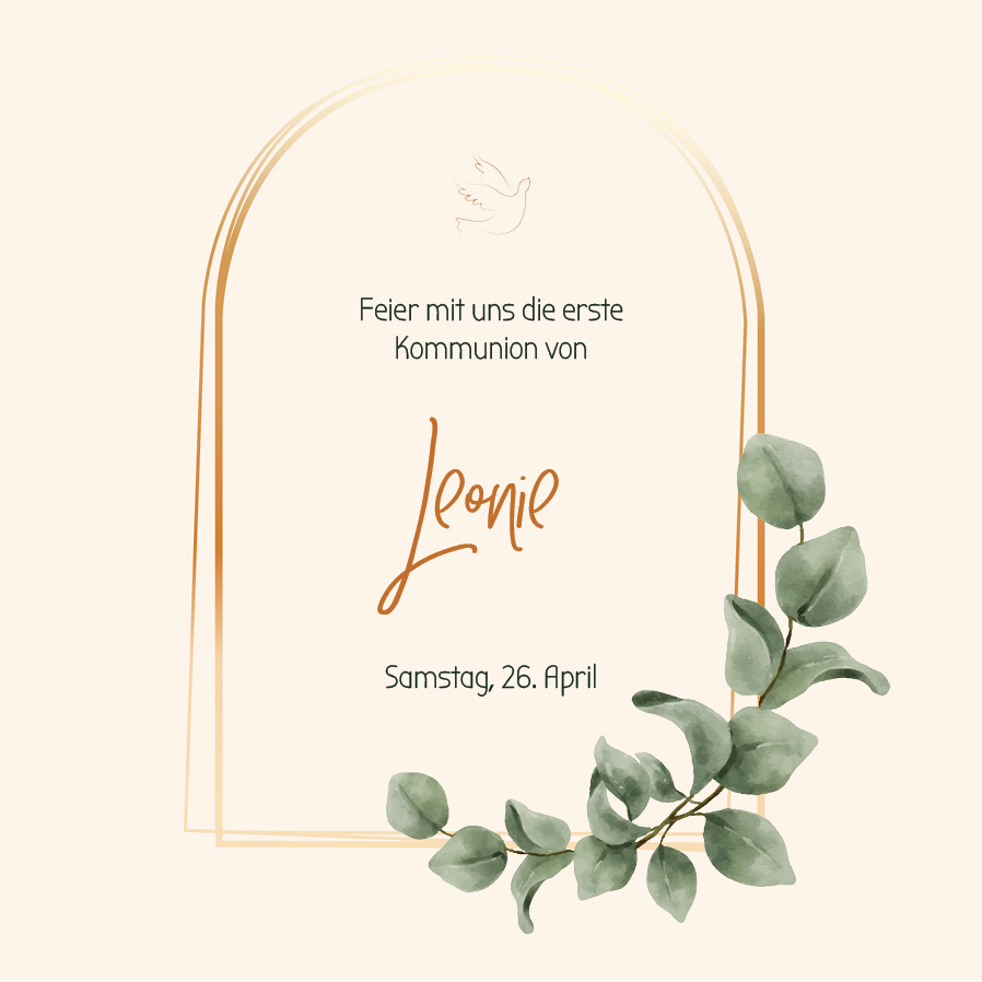 Einladungskarten — Goldener botanischer Bogen