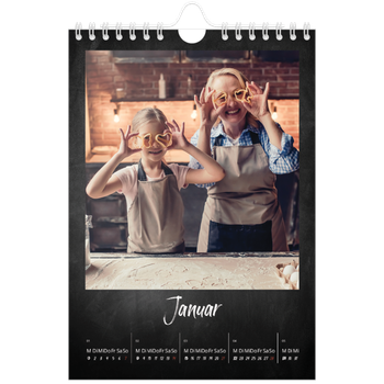 Fotokalender A5 — Kreidetafel-Stil