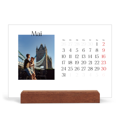 Tischkalender mit Holzfuß Querformat  — Mein Reisebericht [deckblatt]