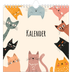 Jahreskalender Quadratisch — Katzenpfoten und Kritzeleien [deckblatt]
