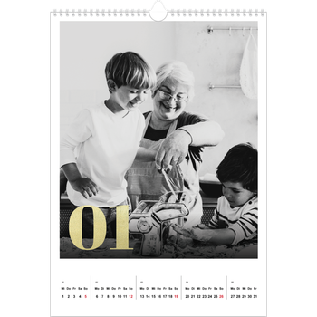 Fotokalender A3 — Große Glitzerzahlen