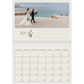 Fotokalender A4 doppelt — Blühende Initialen
