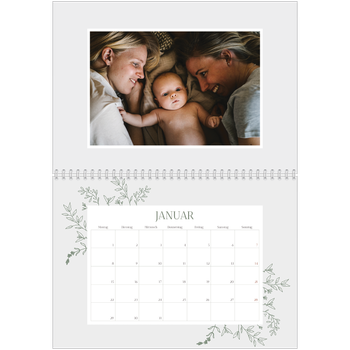 Fotokalender A4 doppelt — Zart geblümt