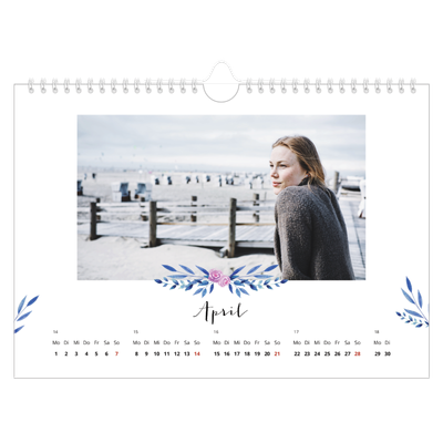 Fotokalender A4 — Blumen-Illustrationen [April]