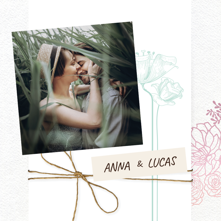 Einladungskarten — Geschenkpapier blumig