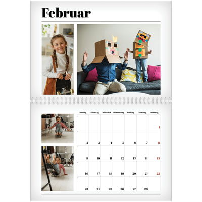 Fotokalender A4 doppelt (30 x 40 cm) — Zeitschriften-Stil [Februar]