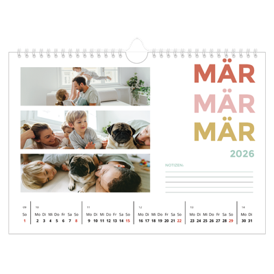 Fotokalender A4 — Bunte Schrift [Marsch]