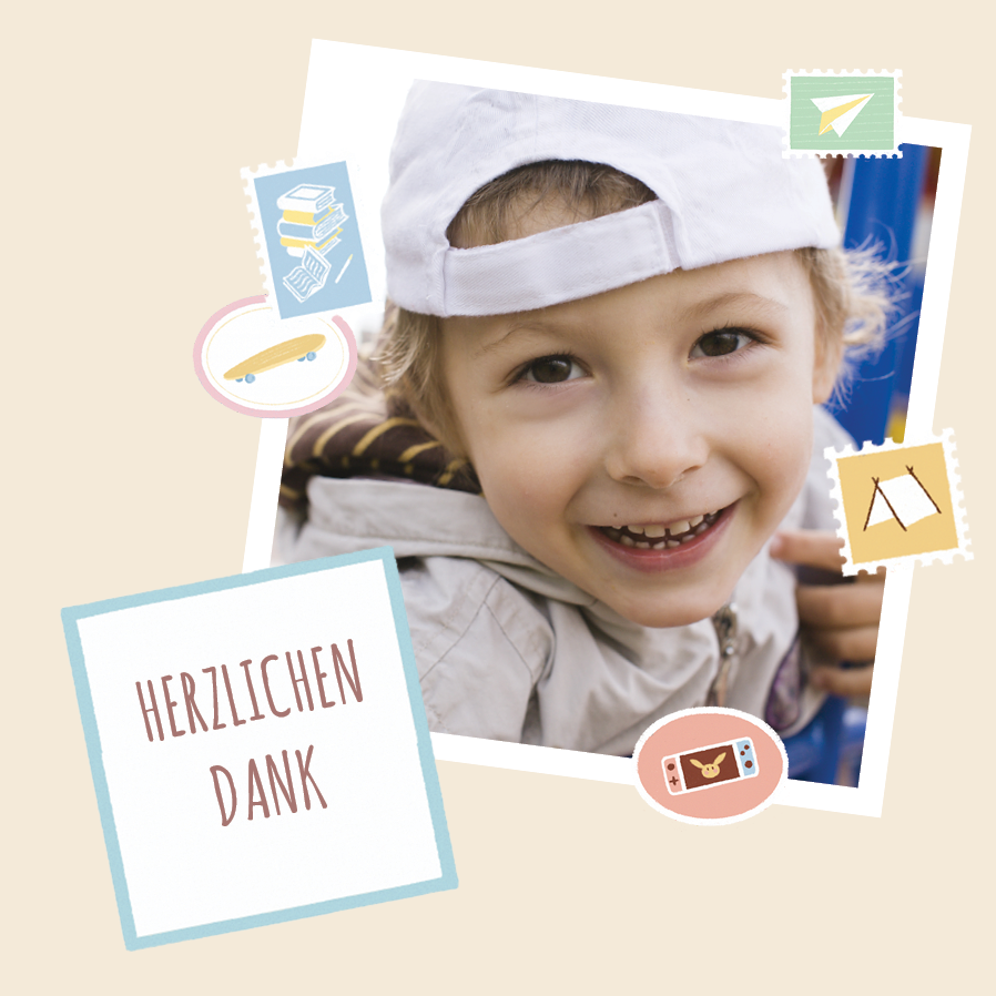 Dankeskarten — Sticker-Spaß