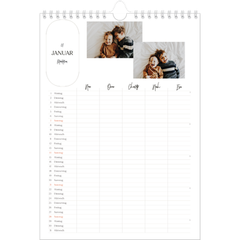 Fotokalender A4 — Große Pläne - 5-köpfige Familie