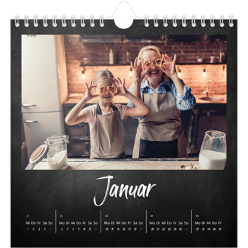 Fotokalender Quadratisch — Kreidetafel-Stil