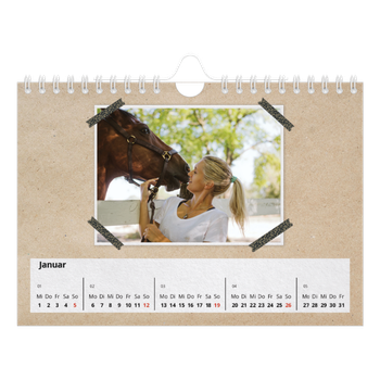 Fotokalender A5 — Fotos mit Klebestreifen-Optik