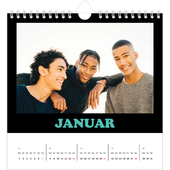 Fotokalender Quadratisch — Bunte Schrift
