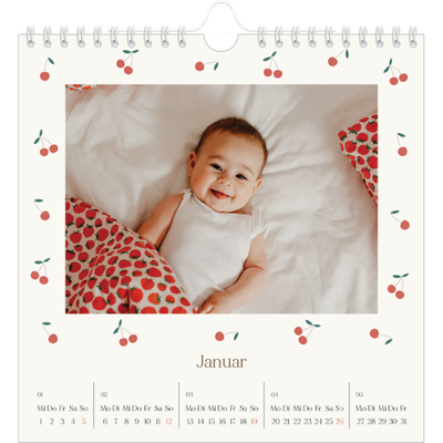 Jahreskalender Quadratisch — Kleine Kirsche [Januar]