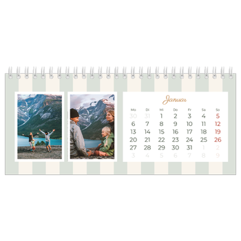 Tischkalender — Schrift und Streifen