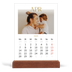 Tischkalender mit Holzfuß Hochformat  — Großer goldener Text [April]