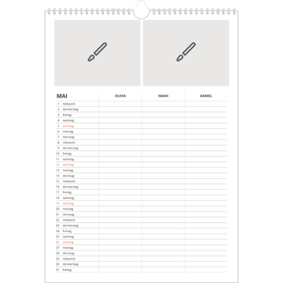 A3 Familienplaner — Gestalte selbst - 3-köpfige Familie [deckblatt]