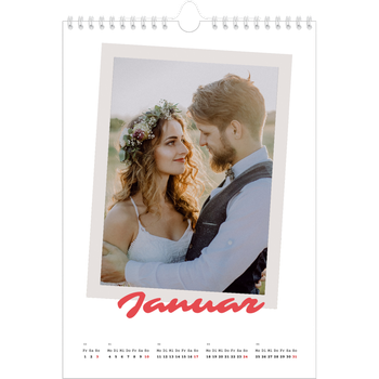 Fotokalender A4 — Karminrote Signatur