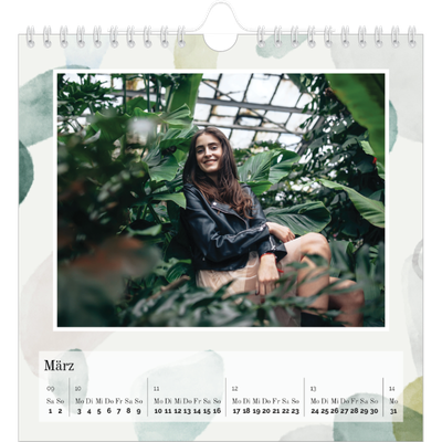 Jahreskalender Quadratisch — Wasserfarbentupfer [Marsch]