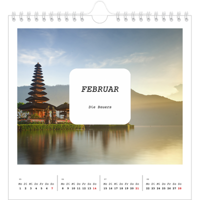 Jahreskalender Quadratisch — Die ganze Geschichte [Februar]