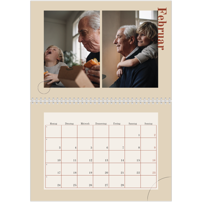 Fotokalender A4 doppelt (30 x 40 cm) — Assymetrischer Text [Februar]