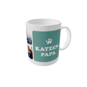 Tasse bedrucken — Katzen-Papa - Farbe