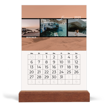 Tischkalender mit Holzfuß Hochformat — Wanderlust