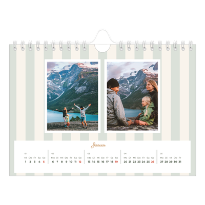 Fotokalender A5 — Schrift und Streifen [Januar]