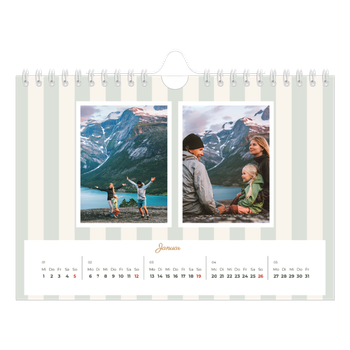 Fotokalender A5 — Schrift und Streifen