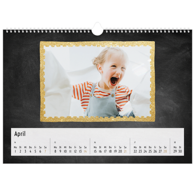 Fotokalender A3 — Glitzernder Rahmen [April]