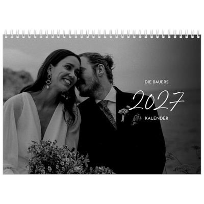 Fotokalender A4 doppelt (30 x 40 cm) — Elegante Schrift [deckblatt]