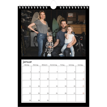 Fotokalender A4 — Schwarzer Rand oben
