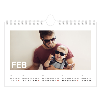 Fotokalender A5 — Großer Monat [Februar]