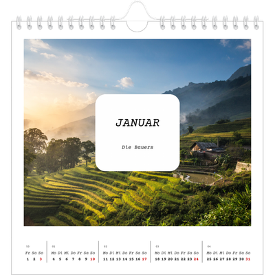 Jahreskalender Quadratisch — Die ganze Geschichte [Januar]