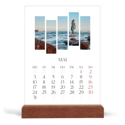Tischkalender mit Holzfuß Hochformat  — Reisemosaike [deckblatt]