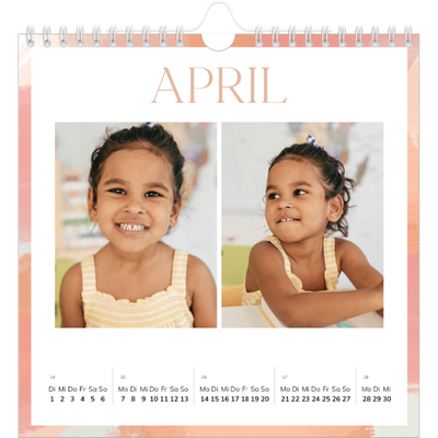 Jahreskalender Quadratisch — Farbpinsel-Effekt [April]
