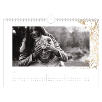 Fotokalender A4 — Goldene Blumenverzierung