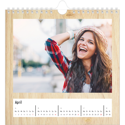 Jahreskalender Quadratisch — Holzhintergründe [April]