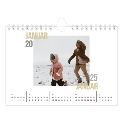 Fotokalender A5 — Doppelter Text [Januar]