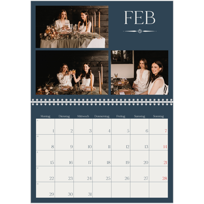 Fotokalender A4 doppelt (30 x 40 cm) — Schiefer und Serifen [Februar]
