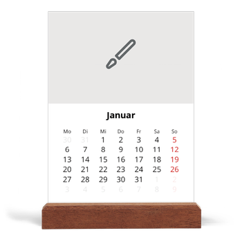 Tischkalender mit Holzfuß Hochformat — Gestalte deine eigenen Produkte